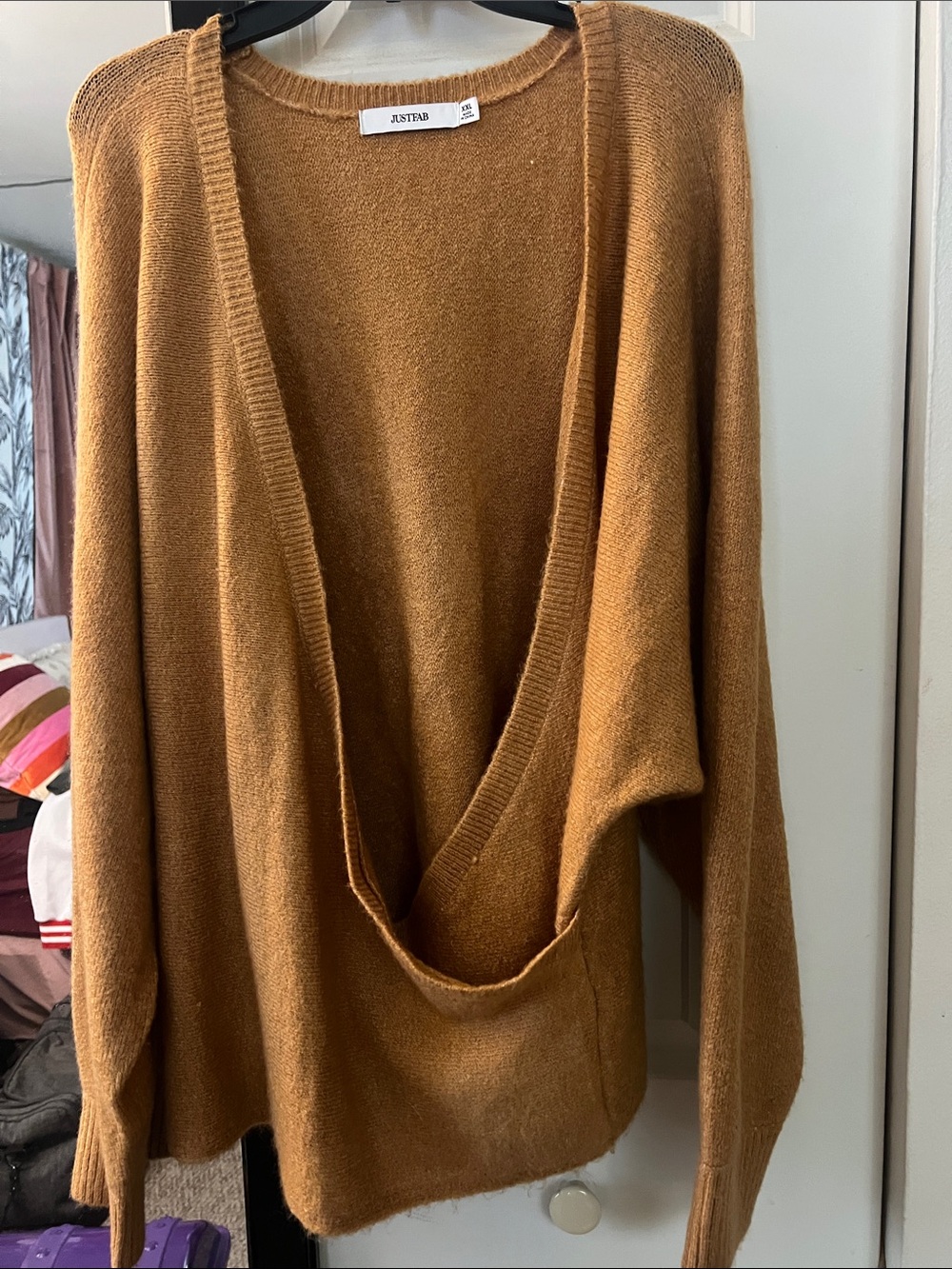 Faux wrap Sweater - Caramel Brown
